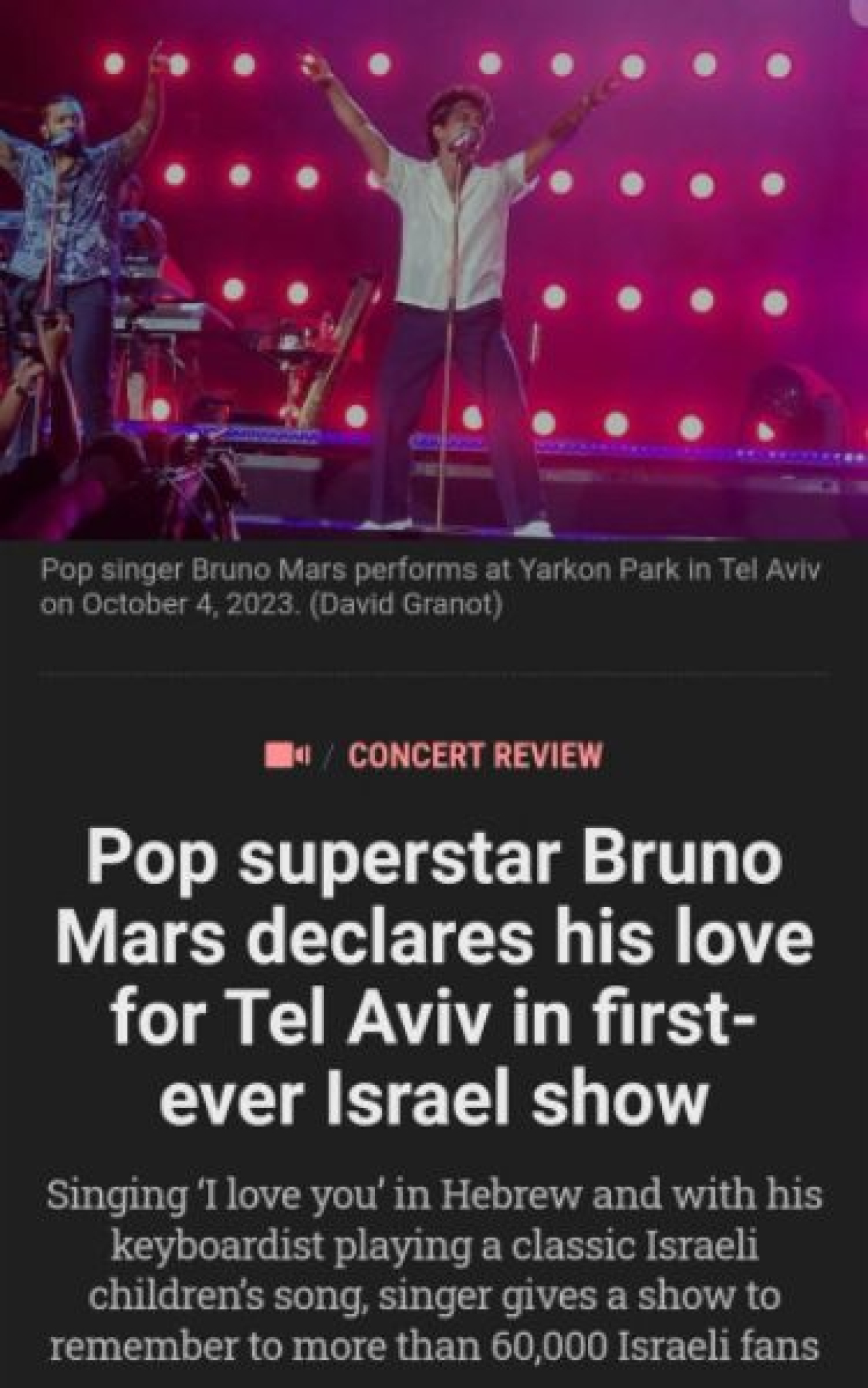 Dituding Pro Israel, Konser Bruno Mars di Indonesia Terancam Diboikot