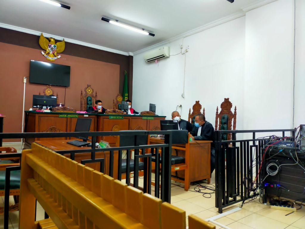 Suasana sidang di Pengadilan Negeri Palangkaraya, Senin (18/4/2022).