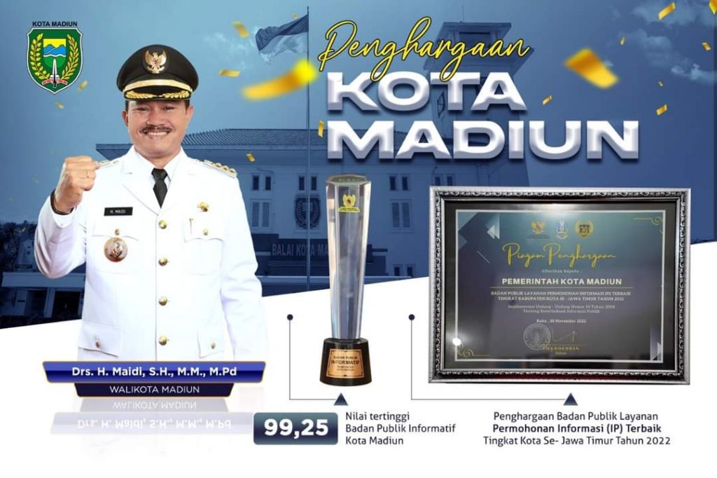 Dua penghargaan diraih Kota Madiun dari Komisi Informasi Provinsi Jawa Timur   