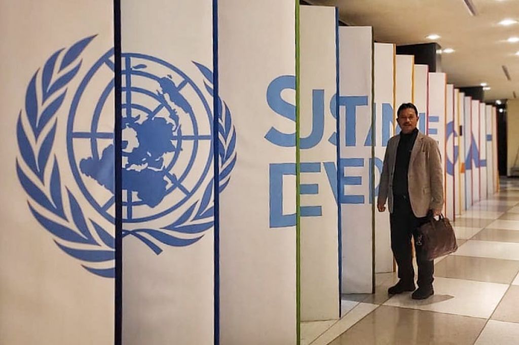 Wali Kota Madiun Maidi saat berada di kantor United Nations, New York pada Senin lalu (7/8).