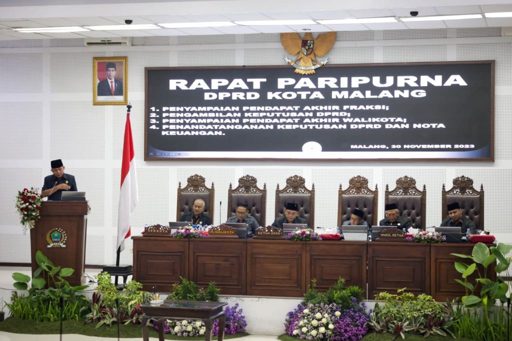 DPRD Dan Pemkot Malang Sepakat Ranperda APBD 2024 Jadi Perda APBD 2024