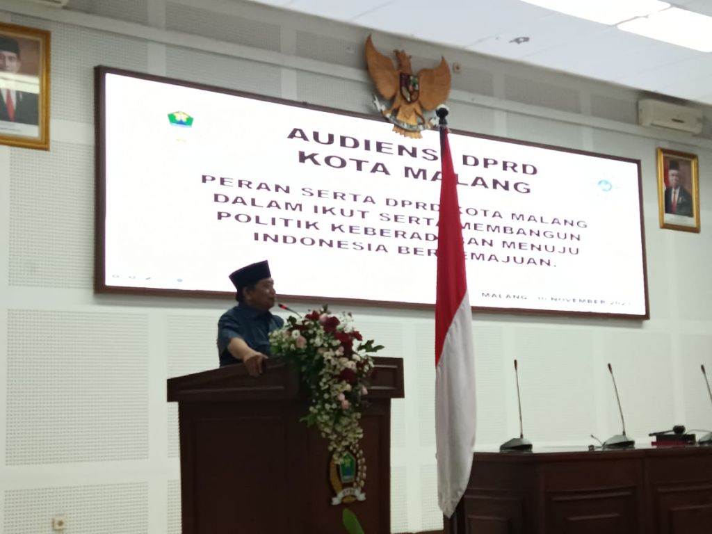 Anggota Komisi B DPRD Kota Malang, Lookh Makhfud saat memberi sambutan.
