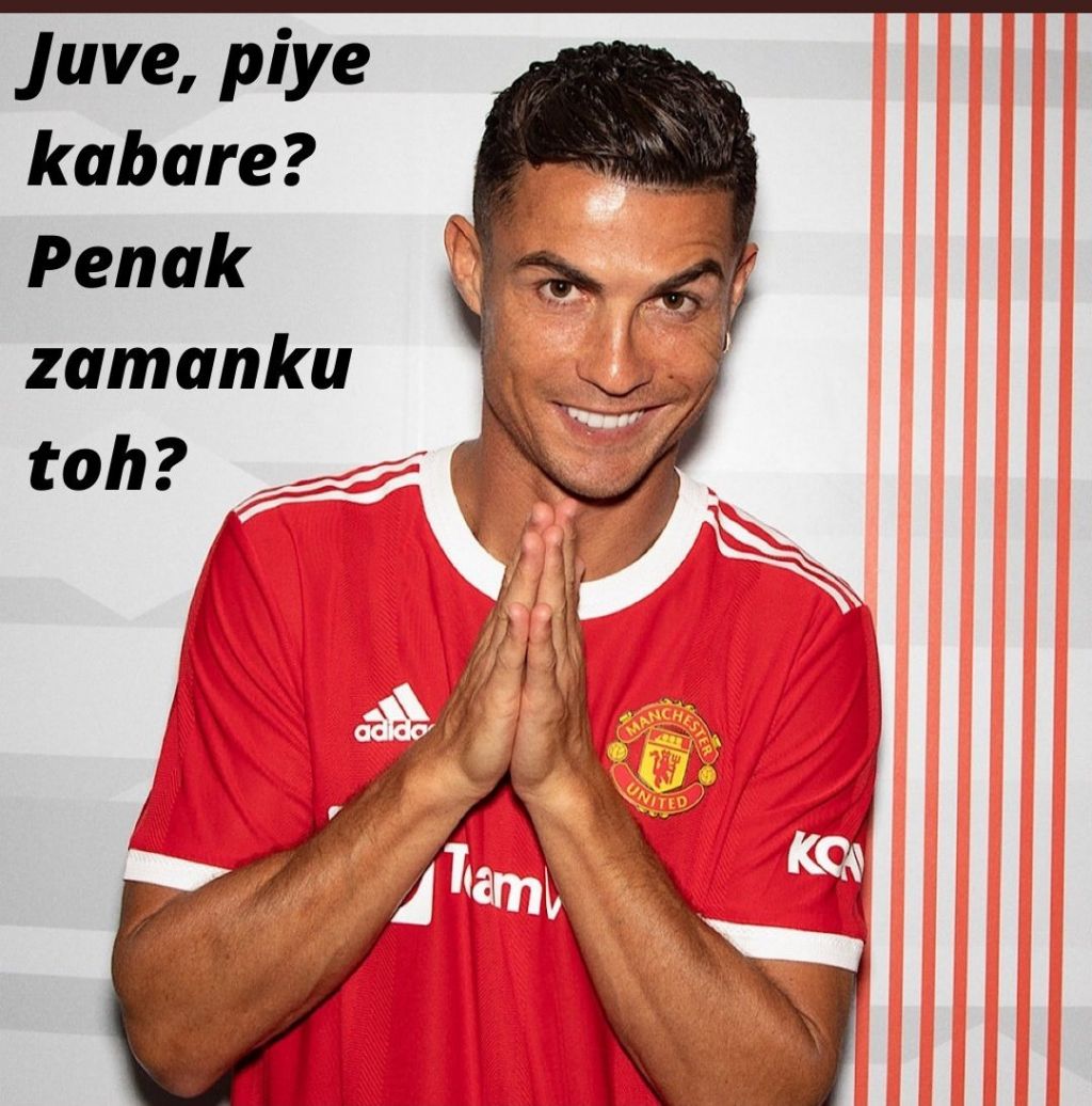 Meme sindiran Ronaldo pada Juventus.