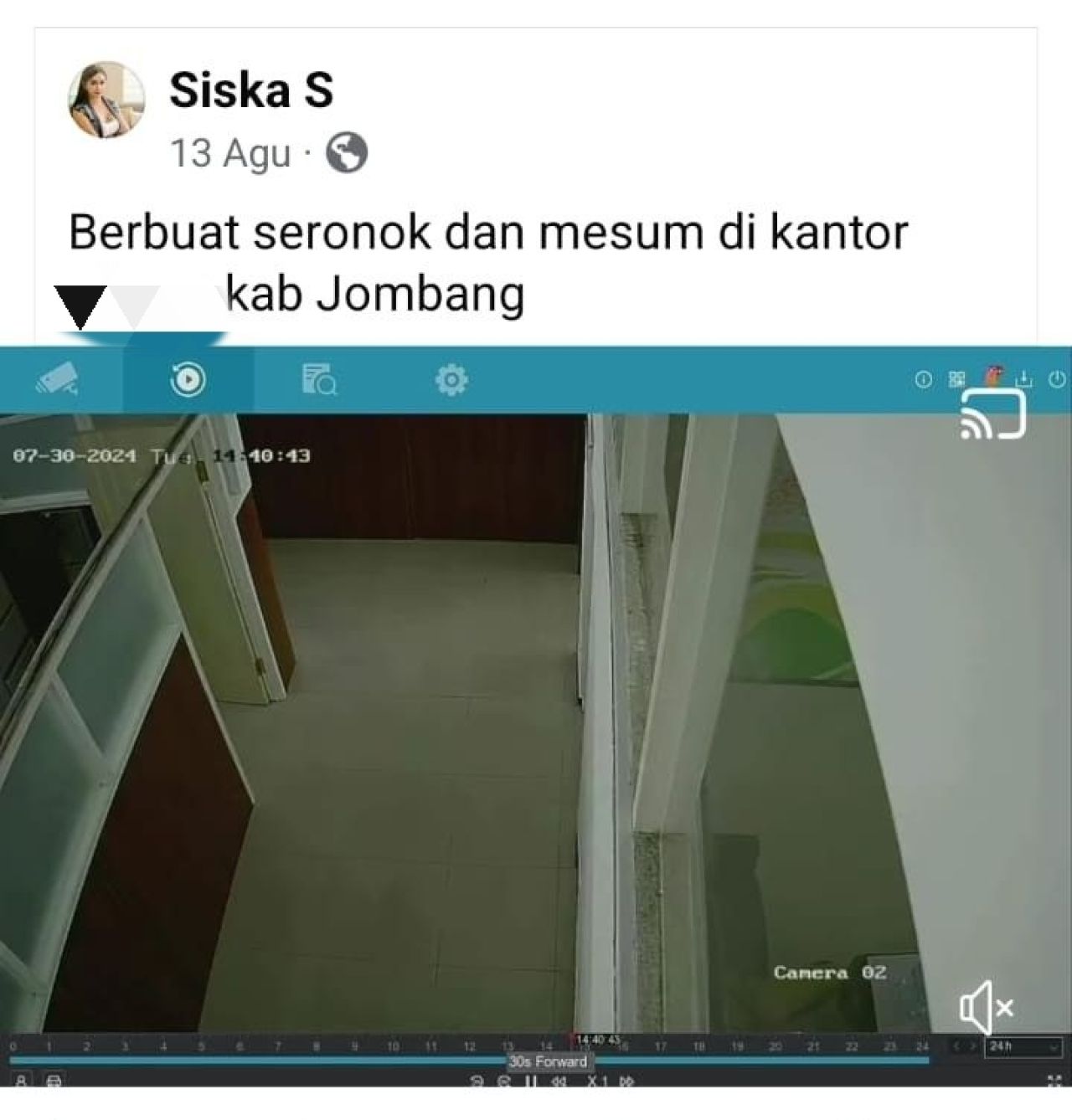 Postingan Siska S yang kini viral. 