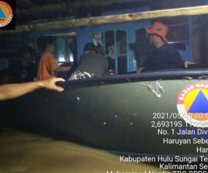 Sungai Satui dan Haruyan Akibatkan 2 Kabupaten di Kalsel Banjir