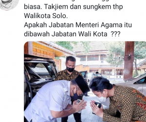 Viral Foto Menag Sungkem ke Walikota Solo, Netizen Heboh
