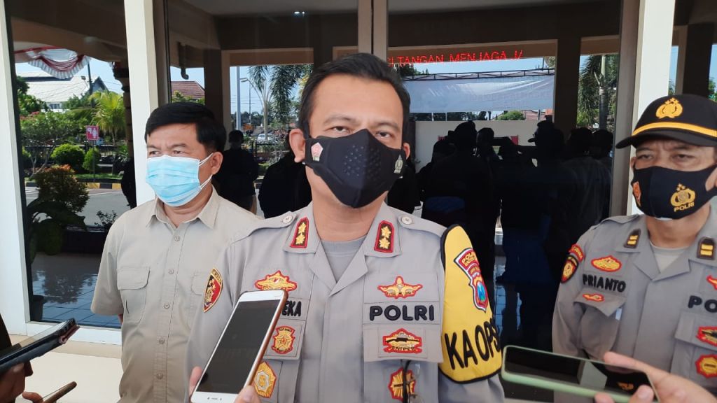 Kapolres Madiun Kota saat memberikan tanggapan soal kasus di Lapas Pemuda Madiun